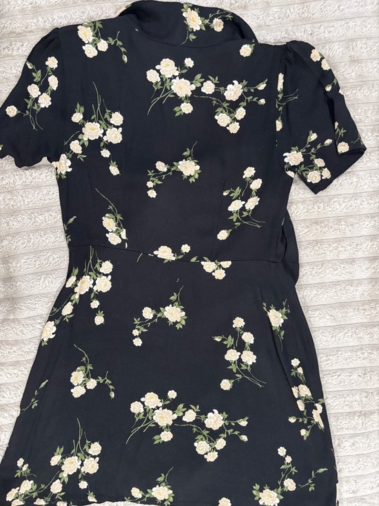 Urban Renewal Black Mini Dress with White Floral Print - Picture 6 of 6